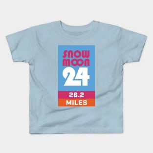 Snow Moon 24 26.2 Miles Marathon Kids T-Shirt